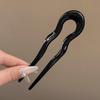 U-Shaped Geometric Design Hair Fork Women's Multi Colored  Acetic Acid Twisted Pattern Hairpin Tortoiseshell Texture Light Style