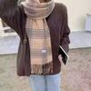 Scarf Female Winter Student Plaid Imitation Cashmere Warm Fringed Shawl Thickened Fashion Scarf