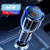 48W Dual-Circuit QC3.0 Car Charger with PD Type-C, 1-to-2 Fast Charging Adapter for Cigarette Lighter