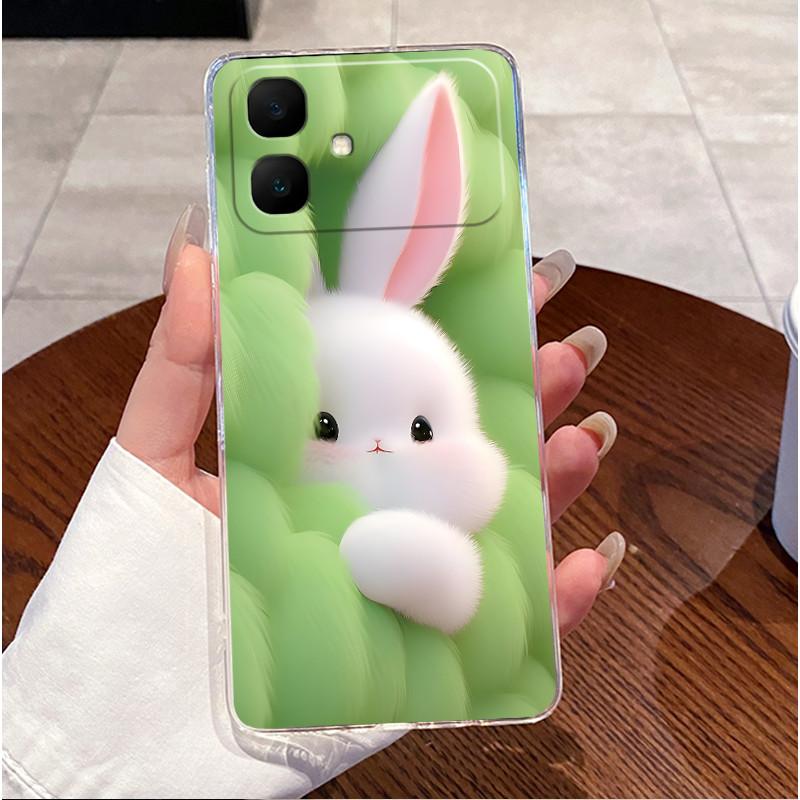 Чехол для Infinix Smart 20 2026 X6840 X6840B Прозрачный Роскошный Милый Заяц Любовь Смешной Мягкий Силиконовый ТПУ Чехол для Телефона Smart20 Задняя Крышка
