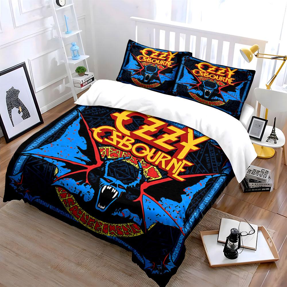 Ozzy Osbourne Bat Design Bedding Duvet Cover Set Duvet Cover Pillowcases (1*Duvet Cover 2*Pillowcases, without duvet insert)