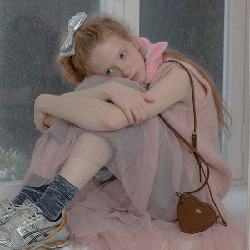 mellotory 100% cashmere crochet shawl muffler (pink)