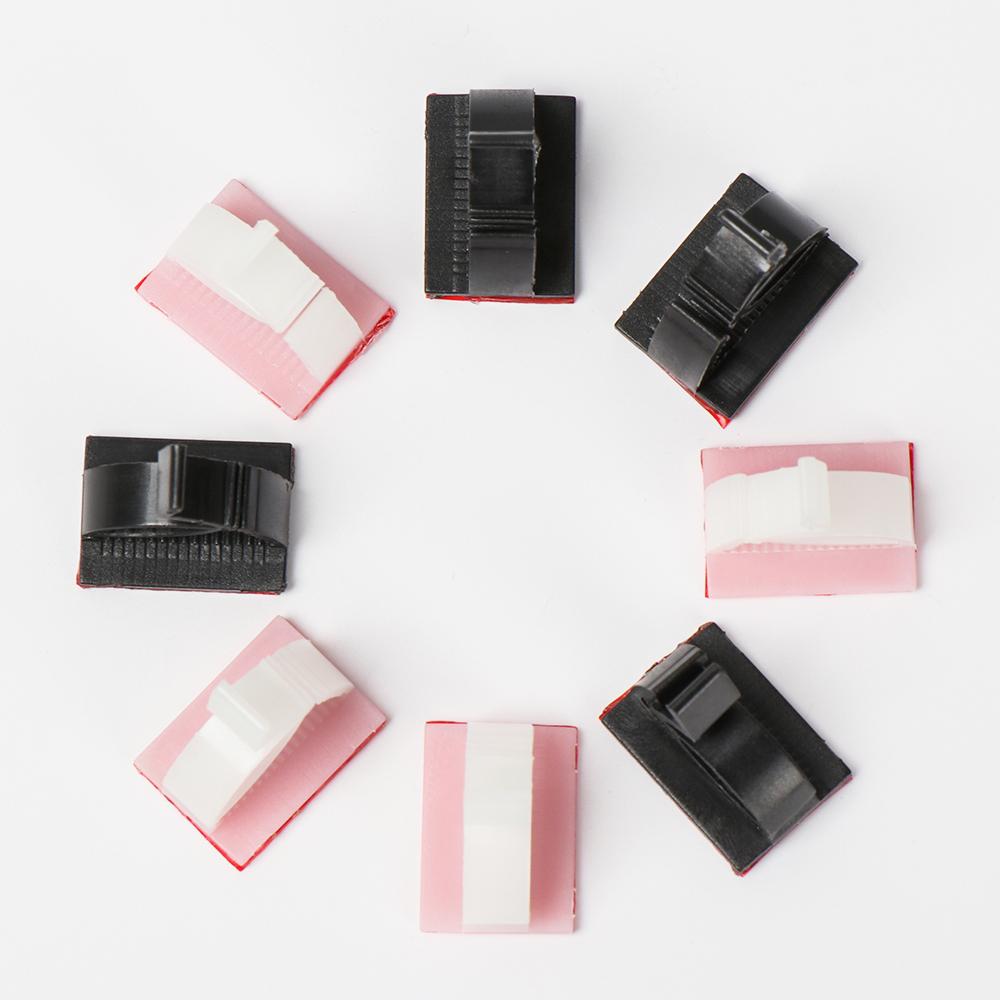 Plastic Self-adhesive Fastener Organizer Clamp Fixer Holder Wire Management Buckle Line Cable Clip