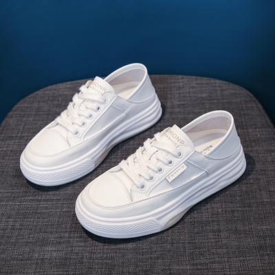 Маленькие белые туфли на толстой подошве, женские, весна-лето 2024, новые, легкие, дышащие, универсальные, повседневные кроссовки, обувь для катания на доске
