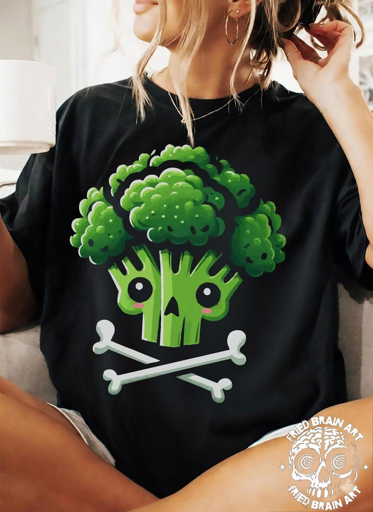 Funny Skull Broccoli T-Shirt