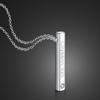 Simple Carving Name Geometric Column Pendant Choker Fashion Men &Woman 100 %925 Sterling Silver Necklace Jewelry Gift