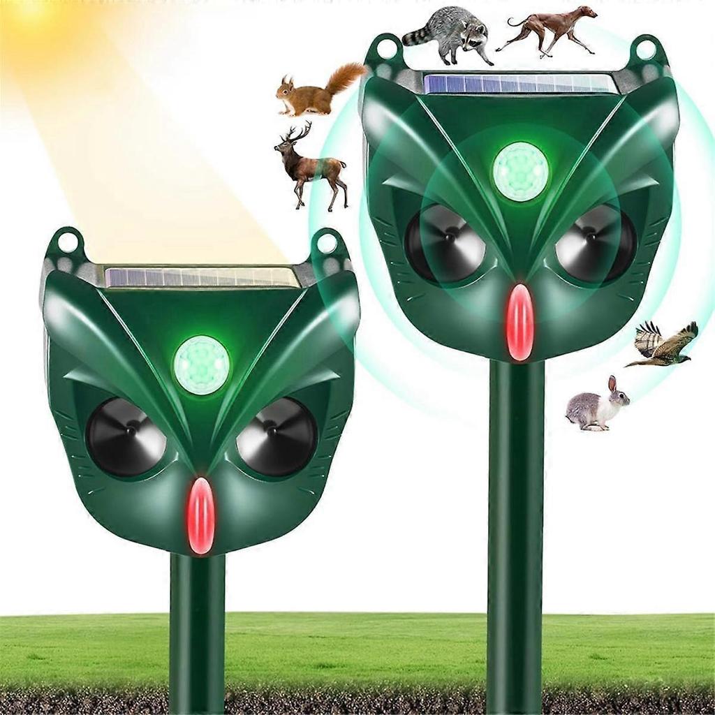 2PCS Outdoor Animal Repellent Solar Repellent Devices Ultrasonic Cat Repellent Deterrent Repellent Skunk Repelent