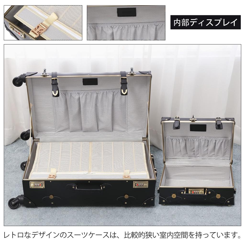 Suitcase Ultra Lightweight Carry Retro Carry Bag for Business Trips and School Trips Size [urecity] Set, Case, Trunk, Stylish, Cute, Pink, (Black,