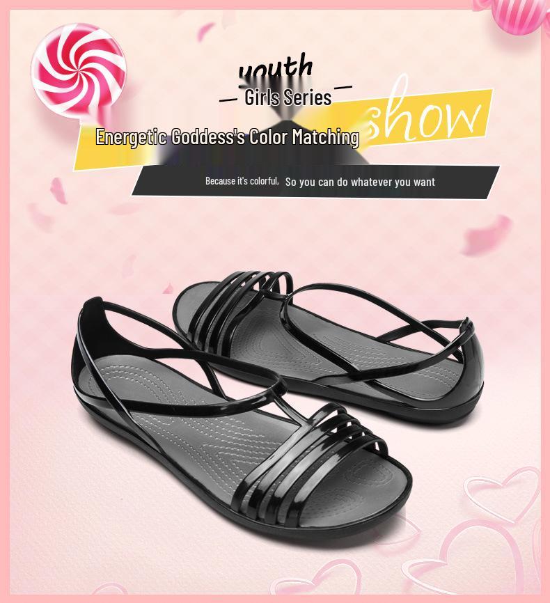 Красочные нескользящие желейные сандалии: Женские сабо с мягкой подошвой, пляжная обувь