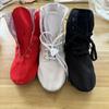 Wear-Resistant Canvas Jazz Dance Shoes - Instep Exposure for Practice