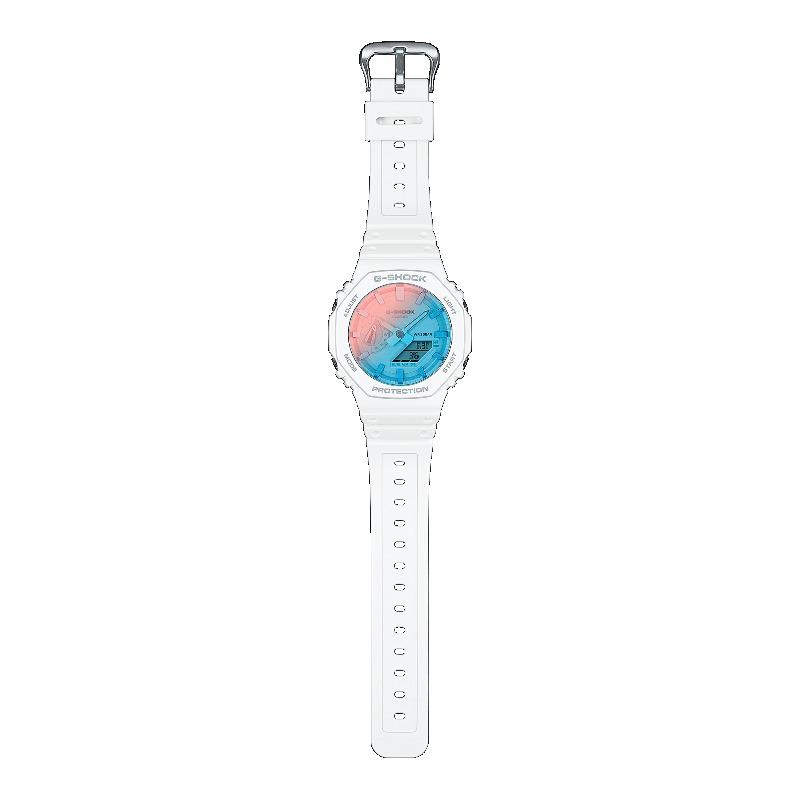 Casio Мужские часы G-SHOCK из смолы, водостойкость 200 м, аналоговые, ударопрочные, кварцевые, GA-2100TL-7A