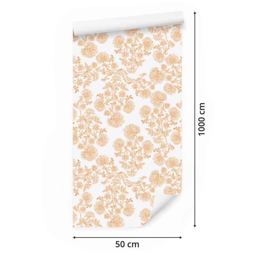 Cream Flowers Wallpaper, Clear Detail for Living Room and Bedroom 50x1000