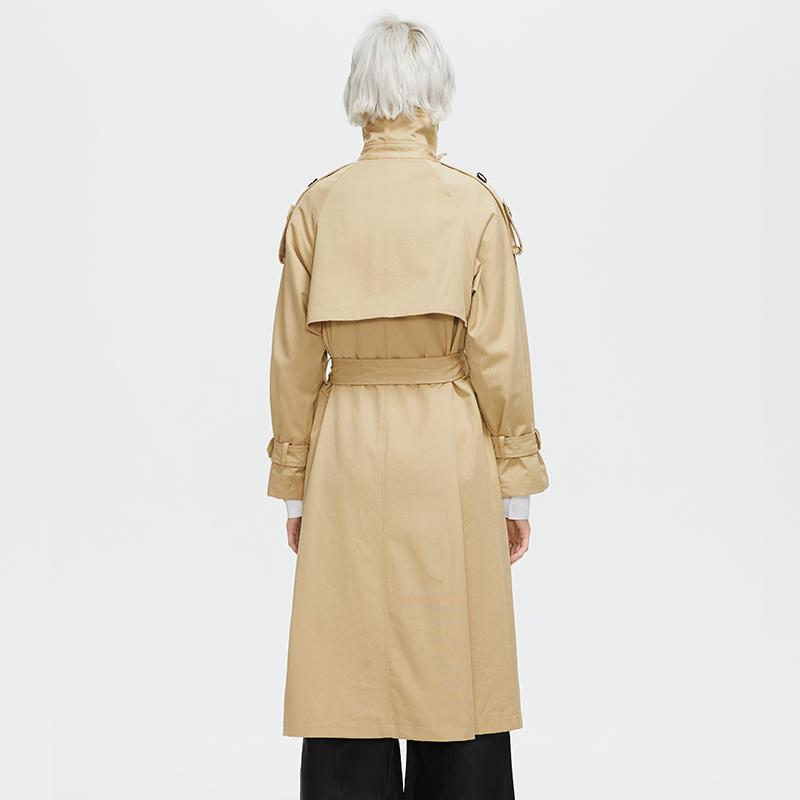 Тренч Ziai с длинными пуговицами и карманами для женщин на весну и осень