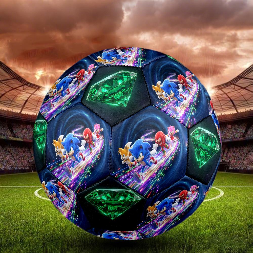 1pc Sonic the Hedgehog Football Soccer Ball Size 5 Indoor Soccer Ball Fashion Colorful Backyard Game -Great For Sports Fans Gift HE41