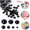 Plastic 3-12mm Black Safety Eyes Bears Needle Felting Animals Puppets Making Dolls Accessories