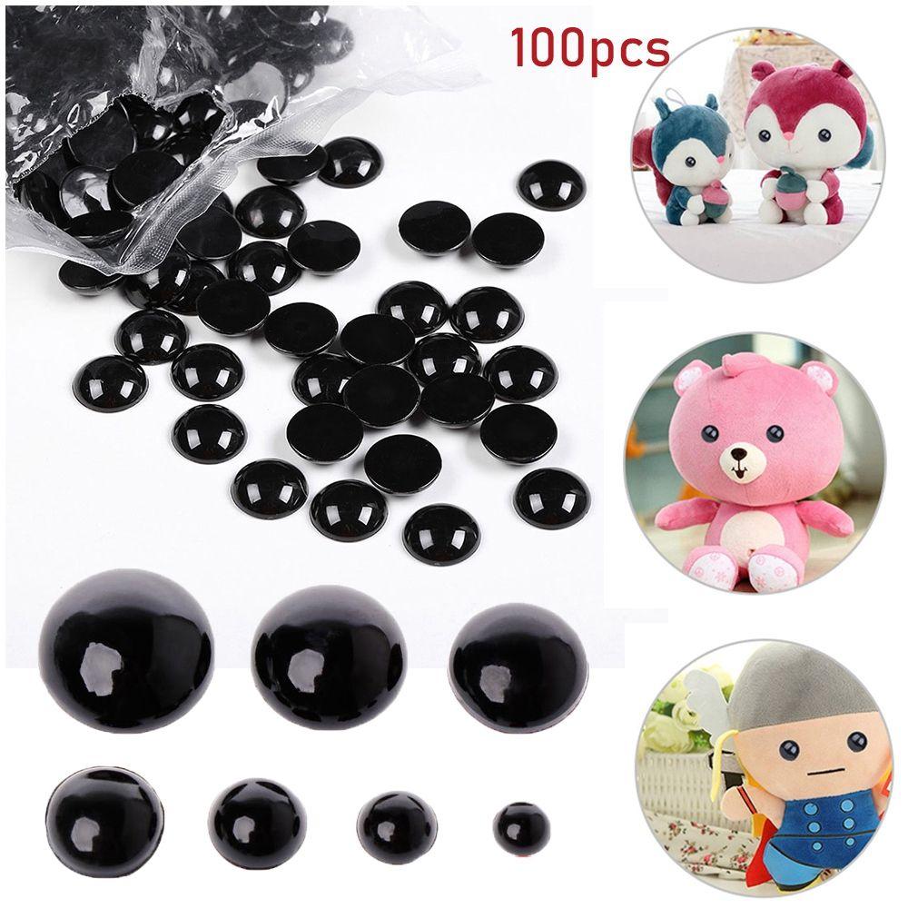 100pcs DIY Crafts Plastic Plush Toy Black Safety Eyes Dolls Accessories Animals Puppets Making Bears Needle Felting