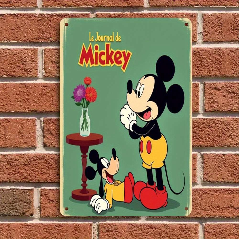 Miniso Mickey Colorful & Creative Bar Metal Sign, Retro Plaque, Sign, Alcohol Drinker, Pub, Club, Kitchen Wall Decoration
