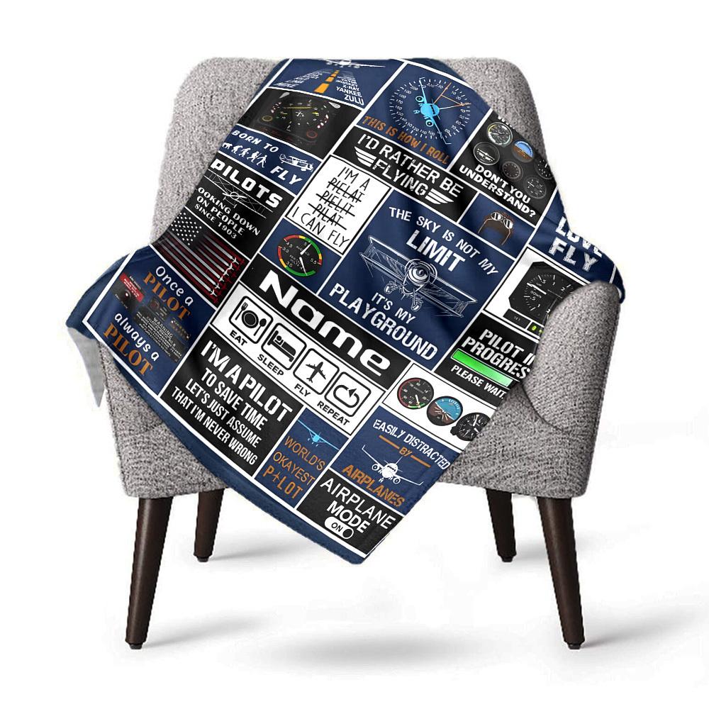 Aviationthemed Home Customize Your Name Blankets Comfortable Soft Lightweight Allseason Multipurpose Blanket For Picnics Sofas Offices Beds Living