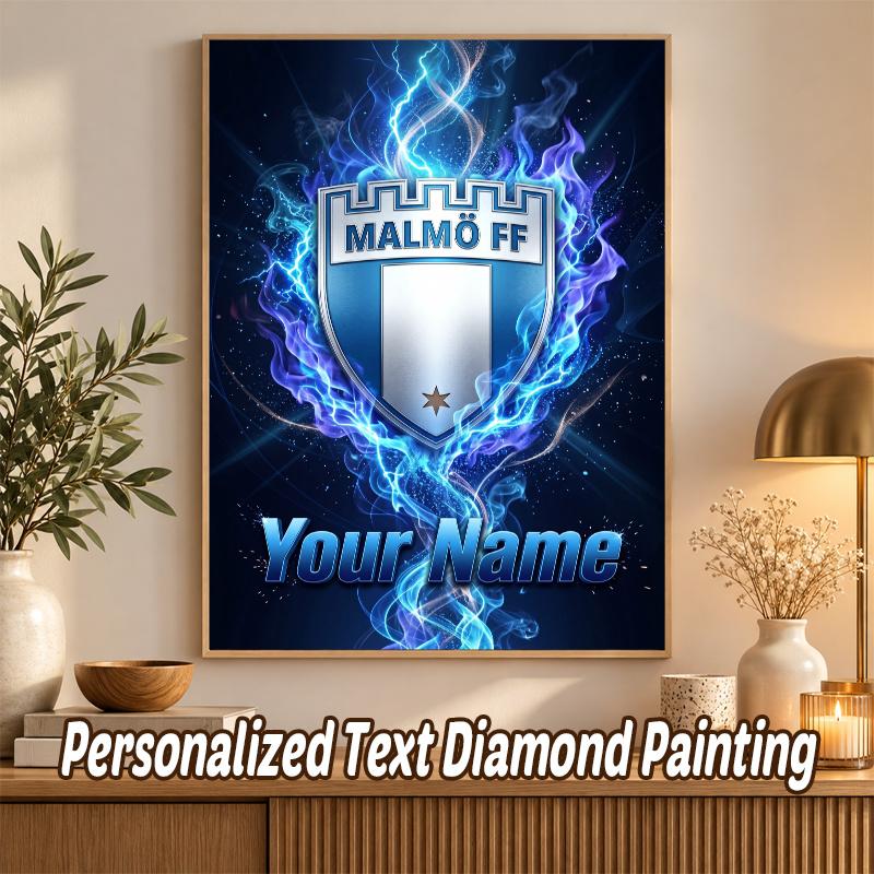 Malmö FF Custom Name Text 5D Diamond Painting Kit DIY Full Drill Diamond Art Decoration