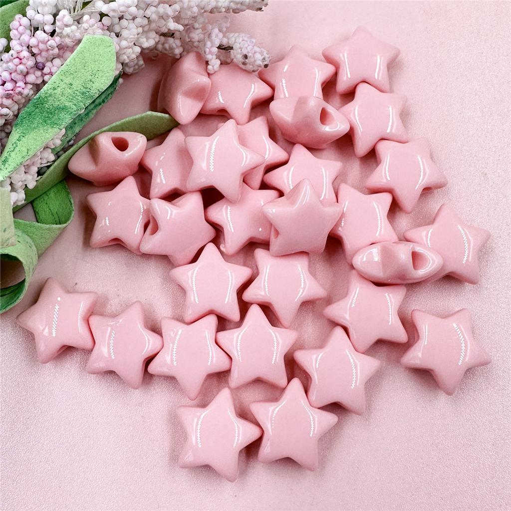 Home Party Supplies Loose Beads Acrylic Jewelry Accessories 40PCS 14.9mm Star For Jewelry Making Bracelets Advanced Necklace Fashion DIY