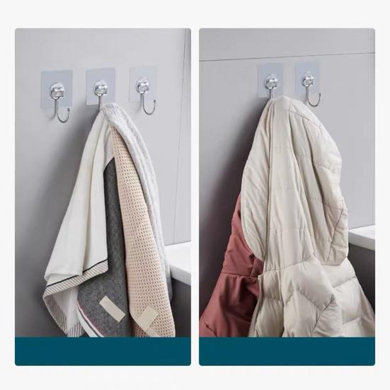 50 шт. крючков без пробивки самоклеящиеся противоскользящие отличная липкость бесследное удаление легко устанавливается на плитку стекло дерево водонепроницаемый ванная кухня