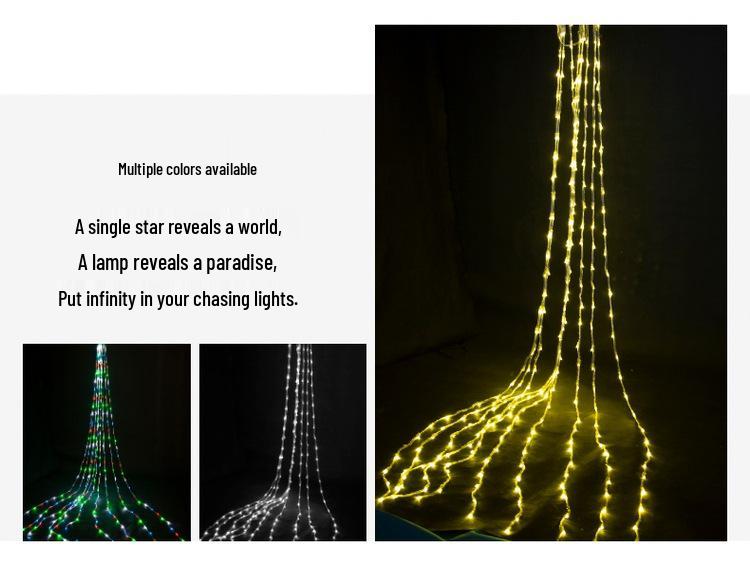 Водонепроницаемые светодиодные гирлянды-водопады - Наружные декоративные бегущие гирлянды-занавесы.