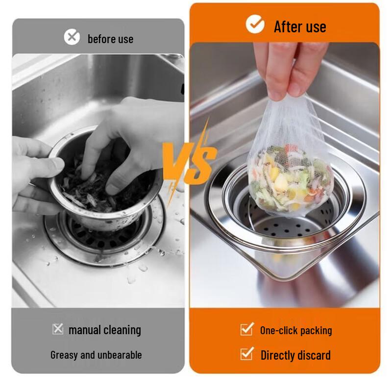 Jiabangshou Disposable Kitchen Sink Strainer Mesh (200-Pack)