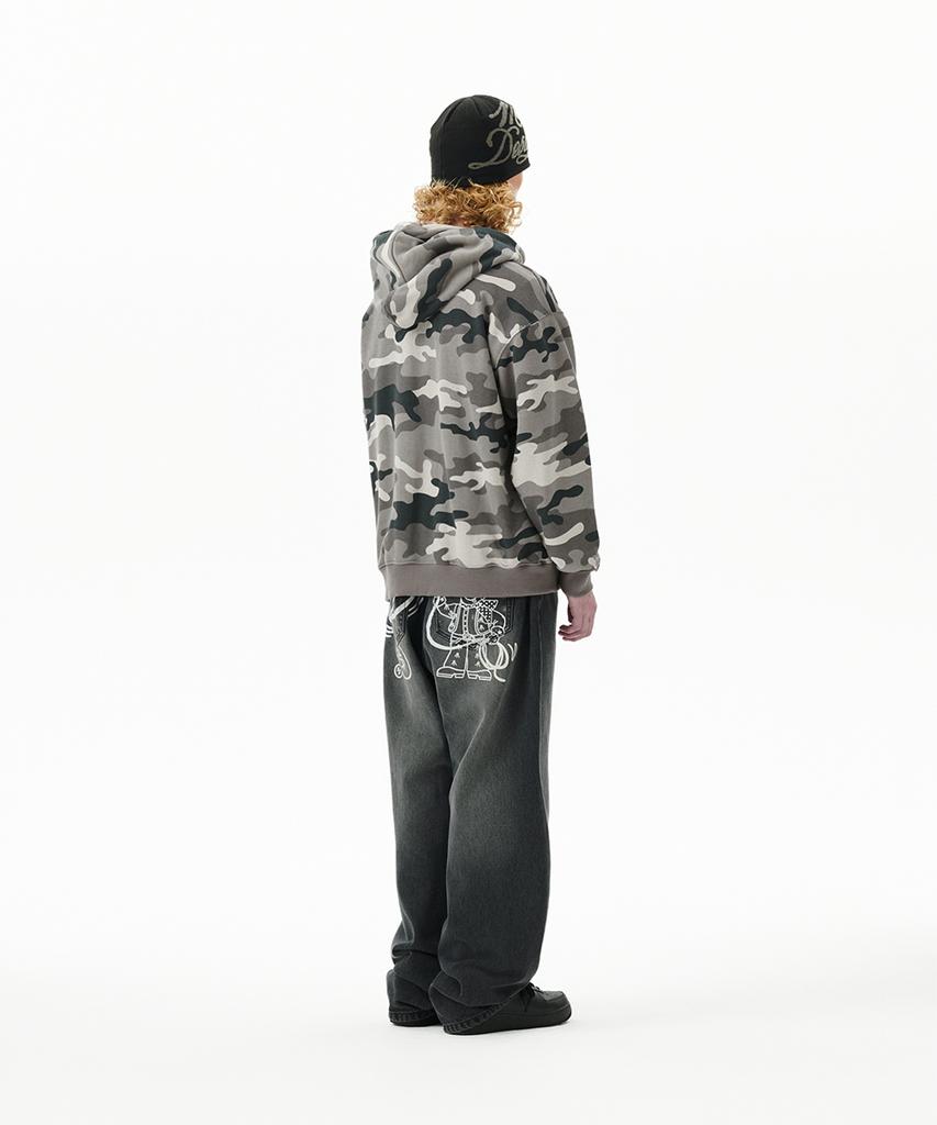 MAHAGRID Back Logo Washed Denim Pant Black(Mg2Ffmd113A)