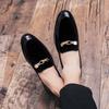 Men's PU Leather Loafers Slip-On Shoes Nightclub Party Casual Comfortable Dress Shoes Men Pointy Toe Formal Business Footwear
