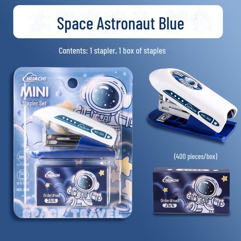 Portable Mini Stapler Set - Cute Cartoon Design for Students