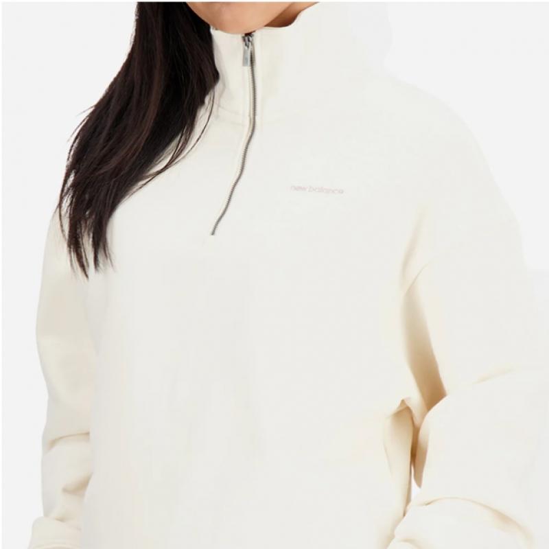 New Balance Женская спортивная линейная полуукороченная толстовка с застежкой-молнией nbncd4S042 25