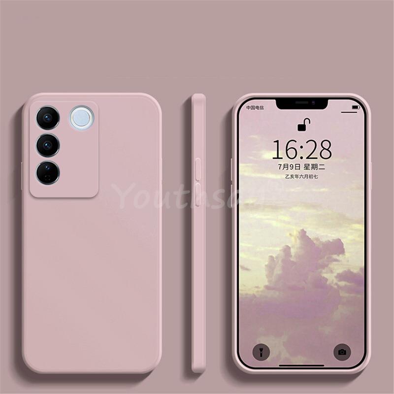 Для vivo V27 Pro Чехол Силиконовый Жидкий Оригинальный Чехол vivo V27 Pro V27e Чехол TPU Защитный Чехол vivo V27 Pro Чехол