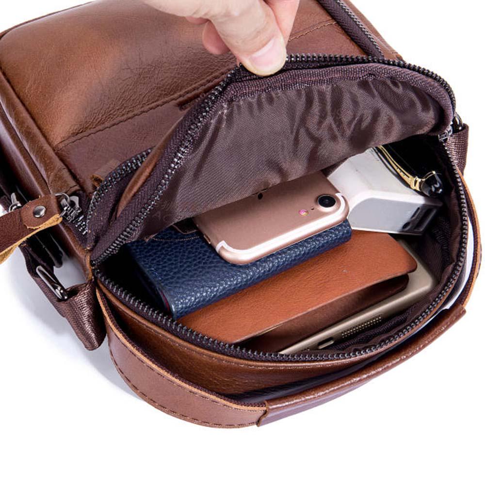 Повседневная мужская сумка через плечо из натуральной кожи