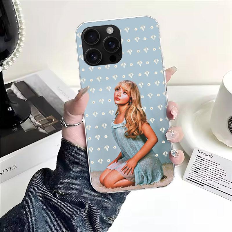 CR66 S-Sabrina C-Carpenter Мягкий чехол для телефона для IPhone 11 17 Air 16E 16 Pro Max 15 + 14 Plus 13 Mini 12 Apple 7 SE 8 Fundas Coque