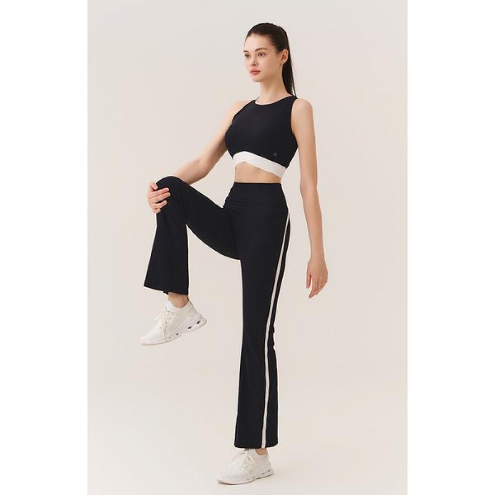 Huit Ticha Ribbed Contrast Bootcut Leggings Long Ver. Htwle5k51t
