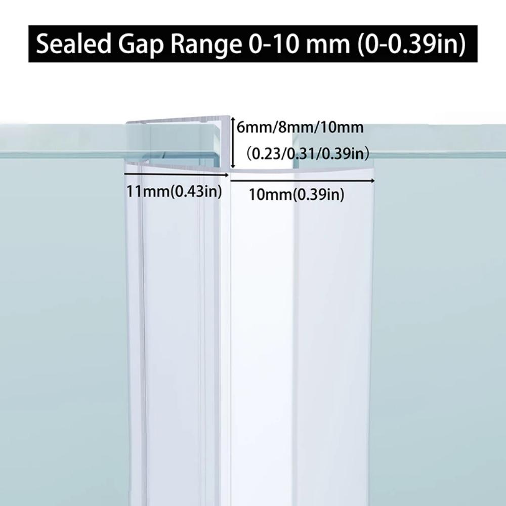 3M Уплотнительная лента для душевой стеклянной двери, Силиконовая мягкая щетка для душевой двери для остановки протечек, Бескаркасная уплотнительная лента