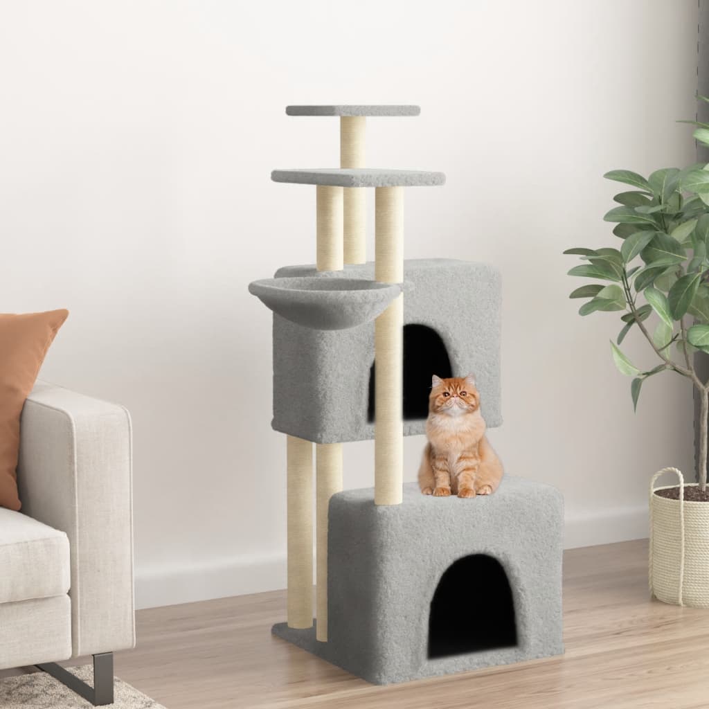 Scratching Post with Sisal Scratching Posts Light Grey 122 cm