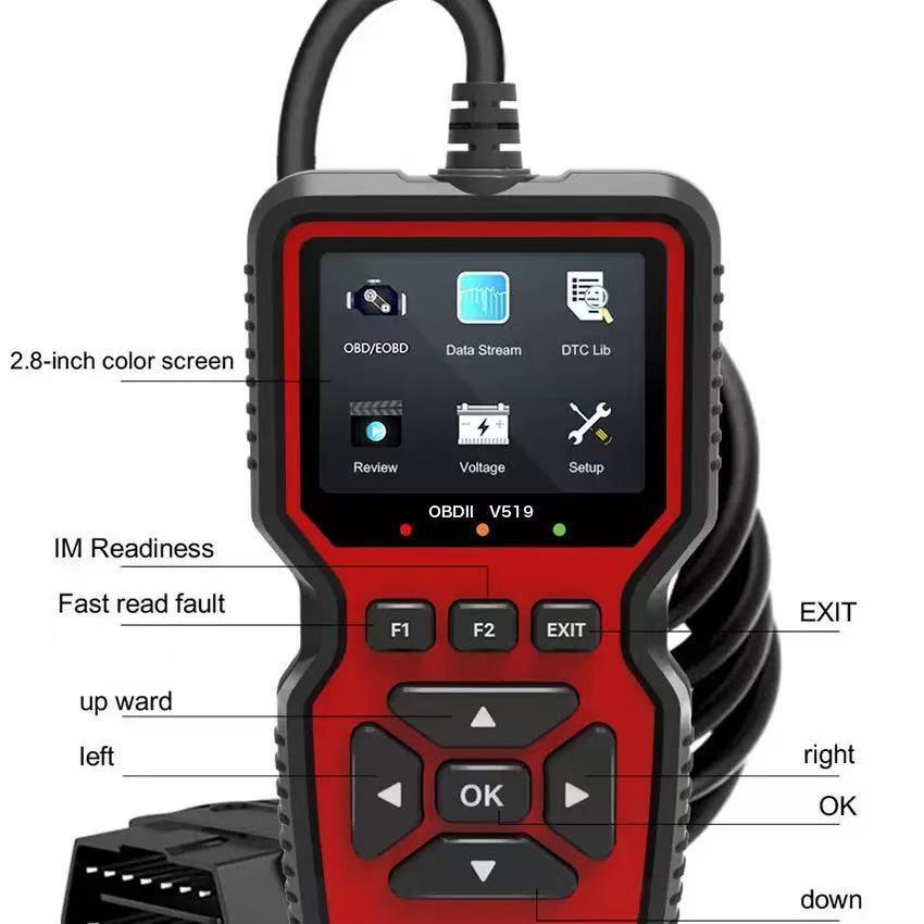 V519 Универсальный OBD-инструмент для диагностики автомобиля с ELM327 и определением состояния аккумулятора