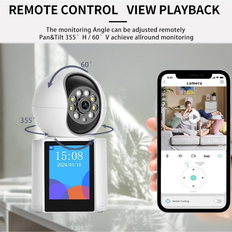 Сверхчеткая 360° комнатная WiFi-камера с двусторонним видео для наблюдения за пожилыми людьми