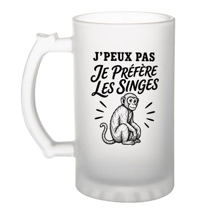 Chope à bière - PLANETEE - J'peux pas minimaliste - Givré - Verre trempé 470 ml - Impression sublimation