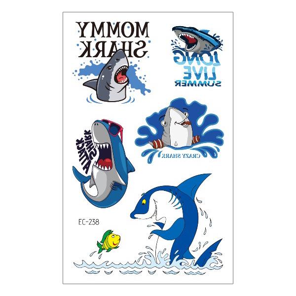 Waterproof Children's Pirate Shark Tattoo Stickers - Birthday Party & Cartoon Design