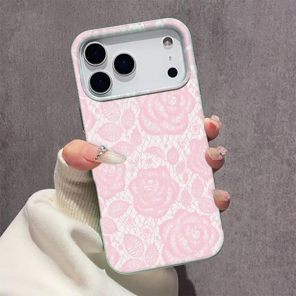 Чехол в кружевном стиле для iPhone 17 Pro Max 16 Pro 15 14 11 13 12 11 16E 17Air XR XS, текстура личи, мягкая крышка