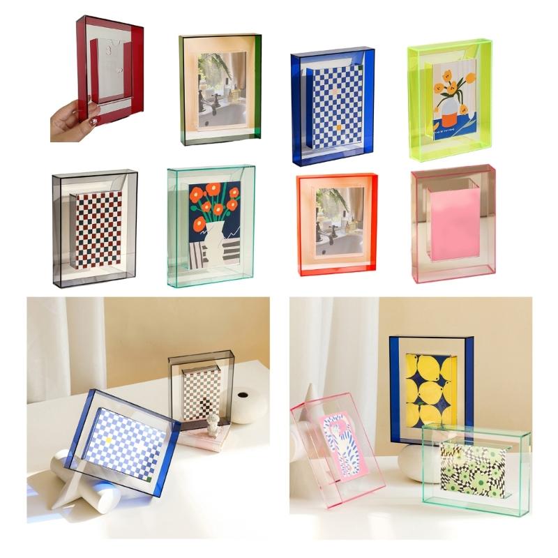 Photo Frame Acrylic Photo Holder for Desktop Display Support Horizontaled Vertical Clear