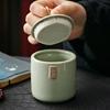 Geyao Ice Crack Tea Pot Portable Ceramic Sealed Pot Home Pu 'er Tea Storage Tank Tea Set Accessories Living Room Decoration