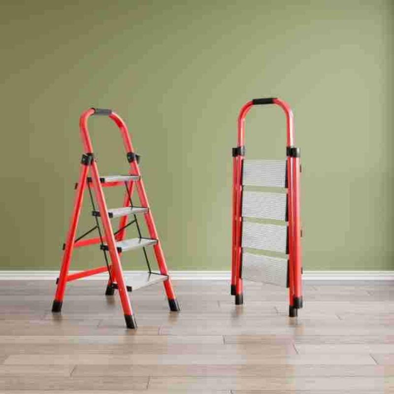 Indoor zigzag ladder, folding ladder, aluminum alloy pedals, mobile staircase, portable storage, multifunctional step ladder