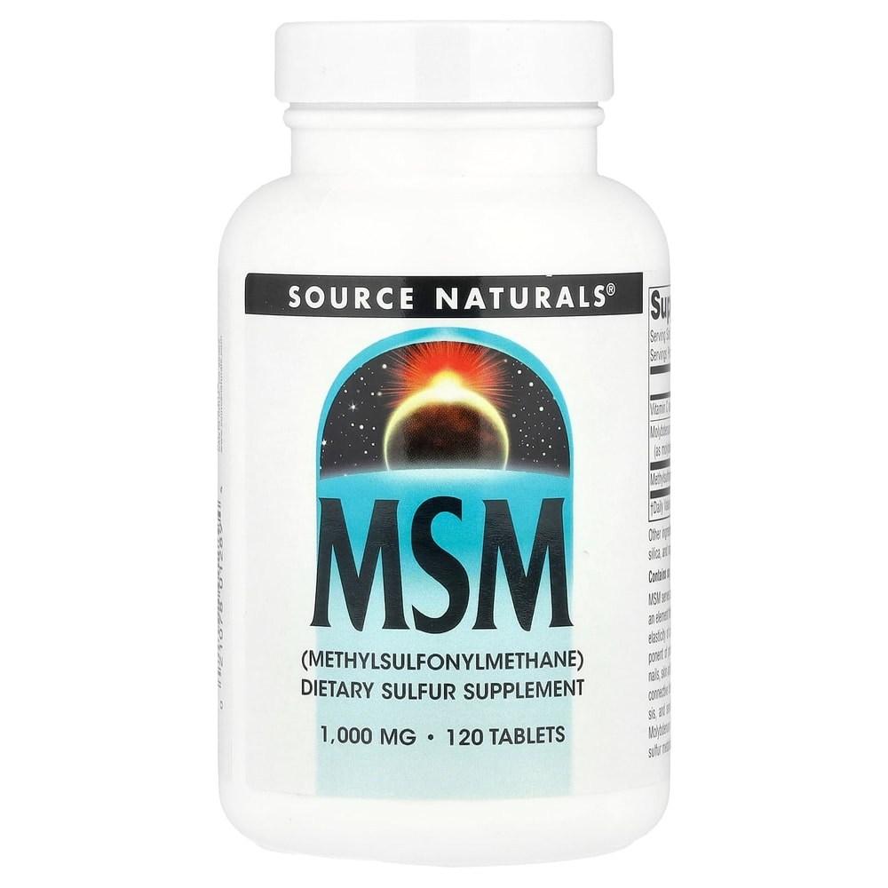 Source Naturals МСМ 1000 мг Таблетки Без сахара Без глютена 1 шт 120 Таблеток