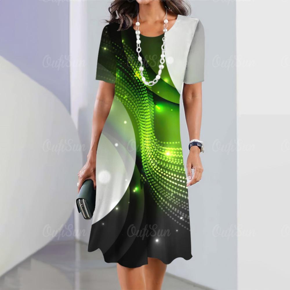 2025 новое элегантное и красивое платье миди с полосатым принтом для женщин, цельные летние платья больших размеров