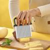 Potato Chip Slicer Stainless Steel Slicer Dough Vegetable Fruit Crinkle Wavy Slicer Knife Potato Cutter Chopper Kitchen Tools