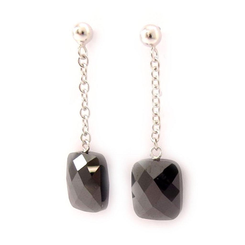 Les Trésors De Lily [F6279] — Черные серебряные серьги «Линда»