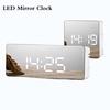 LED Mirror Alarm Clock Digital Snooze Table Clock Temperature Display Home Decoration Clock